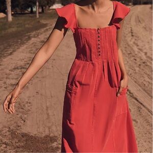 Anthropologie Easy Does It Midi Dress M
